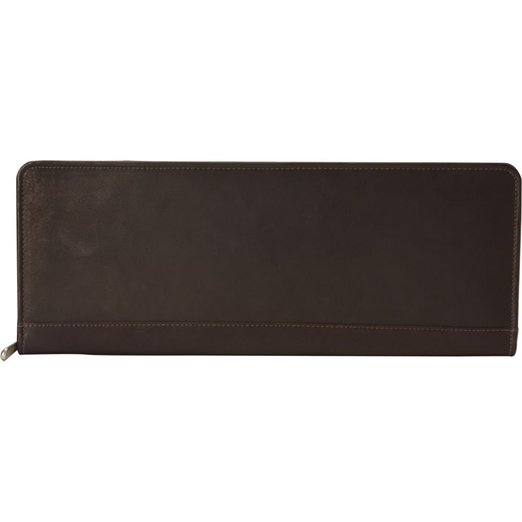 3036 - Blk Zippered Tie Case With Snaps - Black