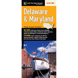 Universal Map 14480 Delaware And Maryland State Large Print Fold Map
