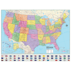 Us Advanced Political Rolled Map - Laminated