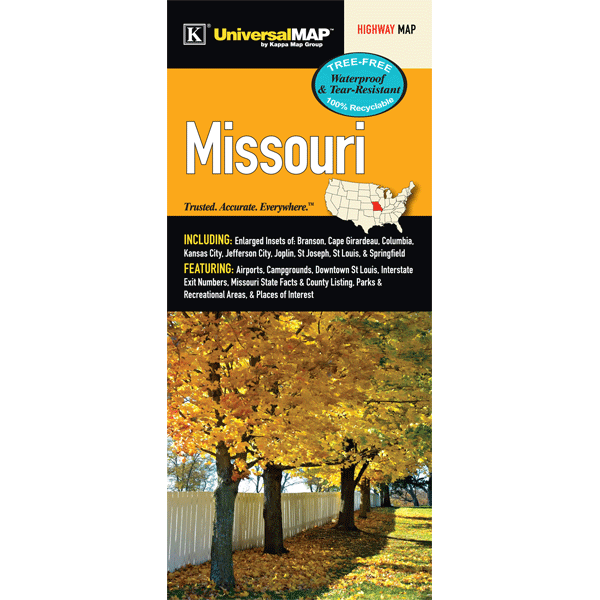 Universal Map 13058 Missouri State Waterproof Map