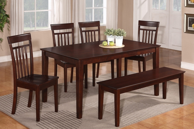 Cap7s-mah-w 7 Piece Dining Table Set For 6- Dining Room Table And 6 Dining Chairs