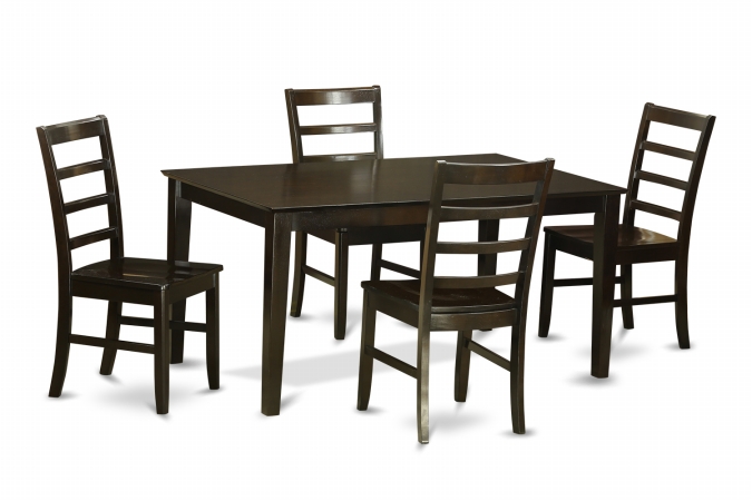 Capf5-cap-w 5 Piece Dining Room Table Set-glass Top Dining Table And 4 Dining Room Chairs
