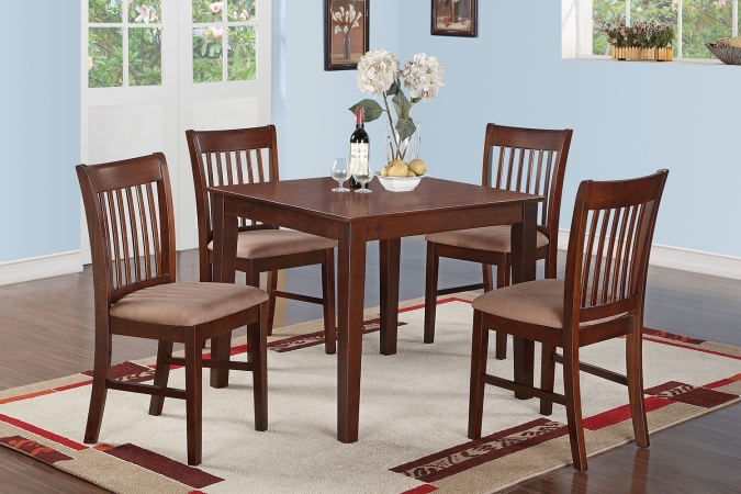5 Piece Kitchen Table Set- Square Table and 4 Dining Chairs