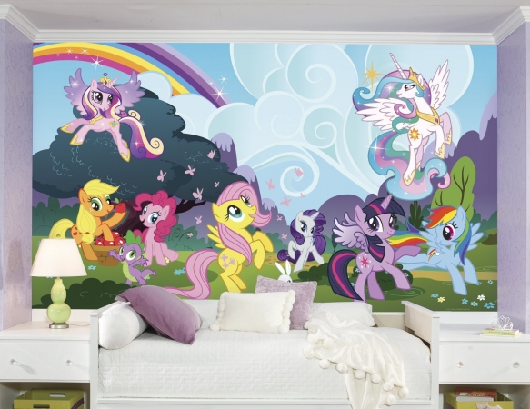 Ultra Strippable My Little Pony Ponyville Xl Chair Rail Prepasted Mural