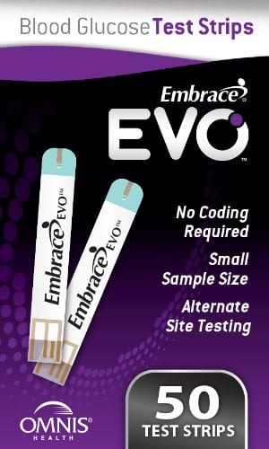Apx02ab0802 Embrace Evo Blood Glucose Test Strips, 50 Count Vial