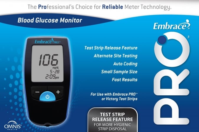 All01am0200 Embrace Pro Blood Glucose Meter - 500 Test Memory