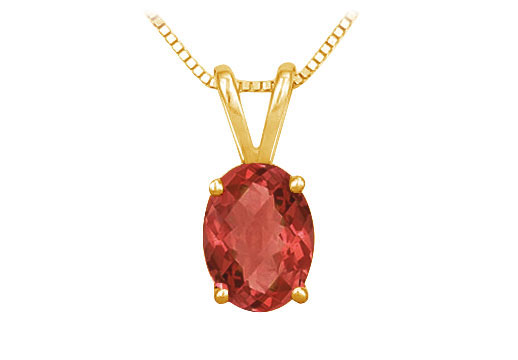 Ubupdov97ragvy July Birthstone Oval Ruby Pendant With Cubic Zirconia In Gold Vermeil Over Silver