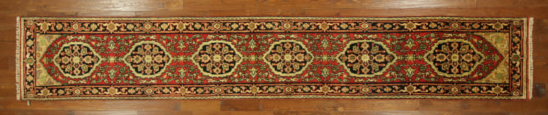 H3301 New Oriental Heriz Serapi Runner 3 X 16 Ft. Hand Knotted Rust And Black Wool Rug