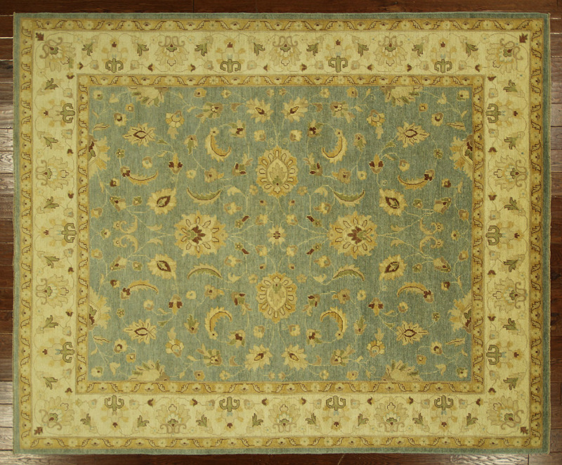 H5954 New Super Pakistani Chobi 8 X 10 Ft. Hand Knotted Blue Wool Vegetable Dyed Area Rug