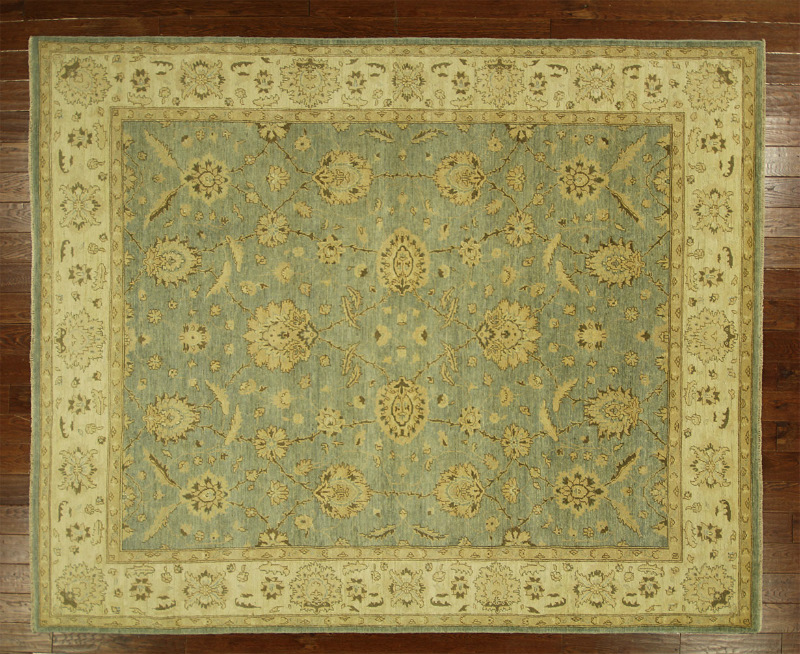 H5983 8 X 10 Ft. Windsor Collection Blue Peshawar Chobi Hand Knotted Wool Area Rug