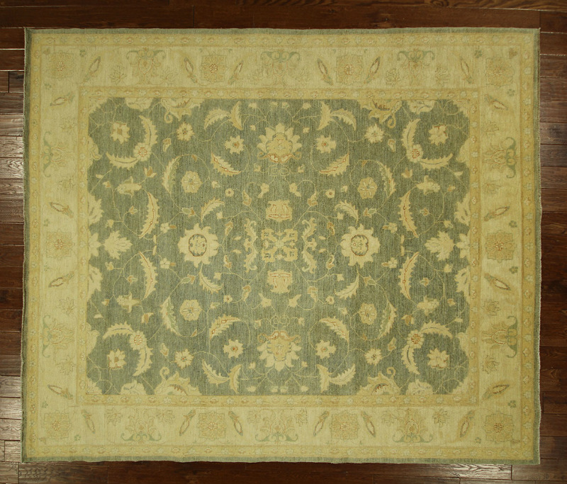 One Of A Kind 8 X 10 Ft. Blue Pakistani Peshawar Hand Knotted Floral Wool Rug