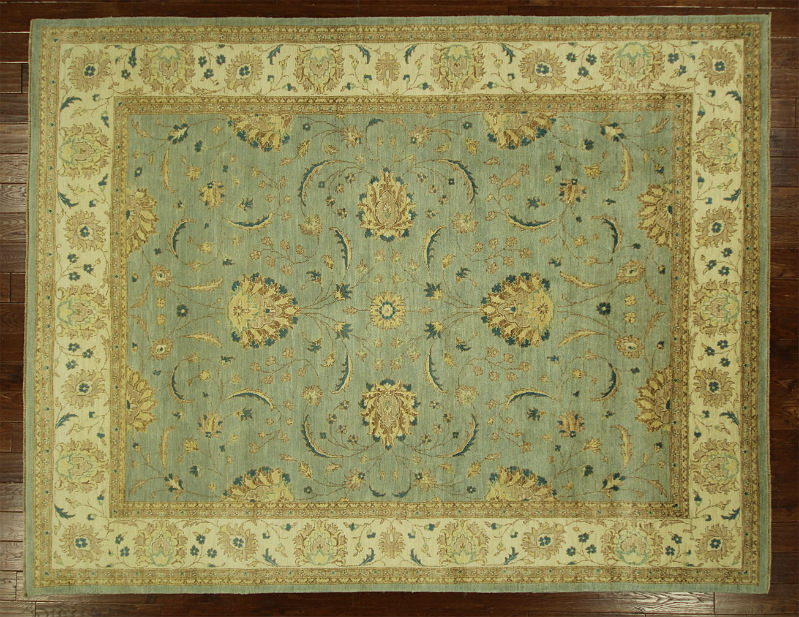 H6036 Traditional Unique 8 X 10 Ft. Blue Floral Chobi Hand Knotted Wool Area Rug