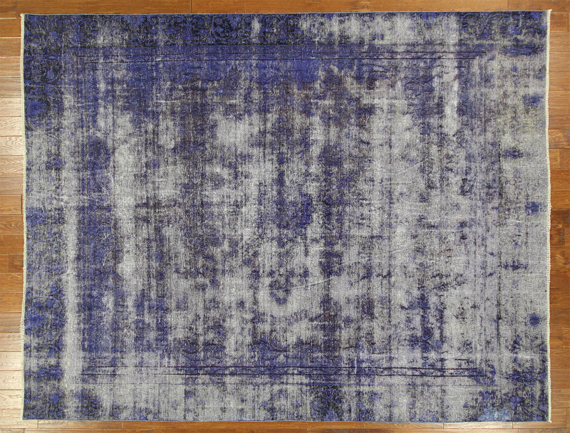 H6107 9 X 11 Ft. Persian Kerman Purple Overdyed Vegetable Dyed Hand Knotted Wool Area Rug