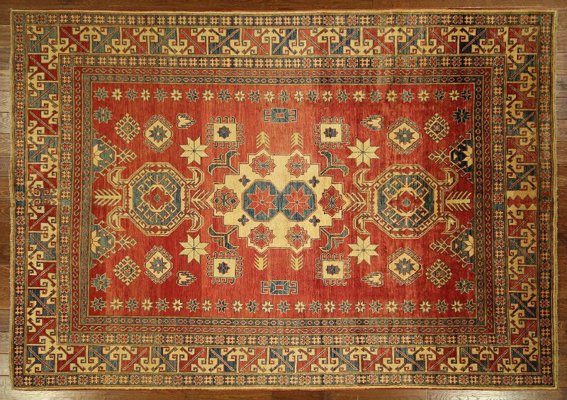 7 X 11 Ft. Red Vegetable Dyed Super Kazak Adina Collection Hand Knotted Wool Rug