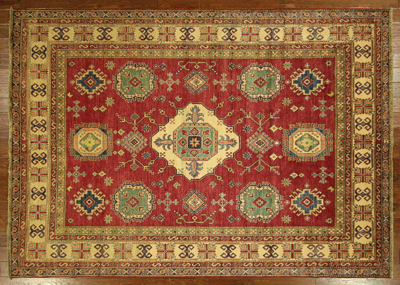 H6169 8 X 11 Ft. Mesa Collection Hand Knotted Wool Red Super Kazak Oriental Area Rug
