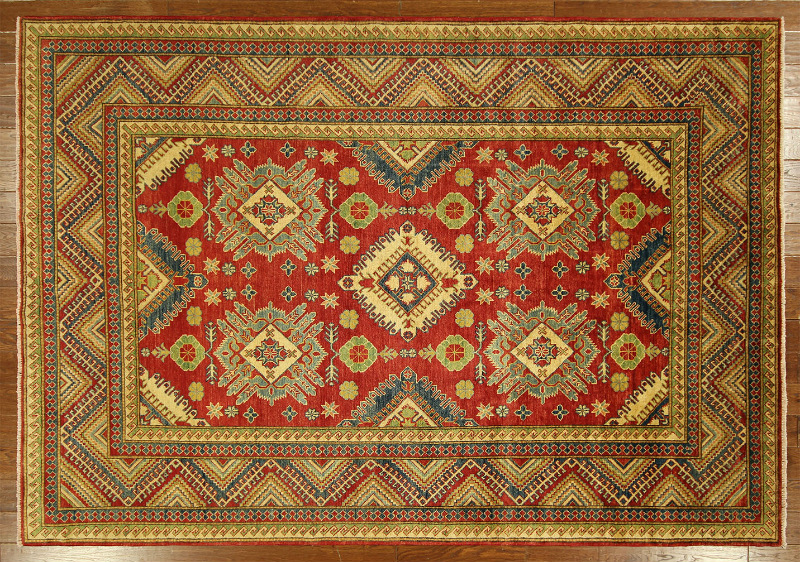 7 X 10 Ft. Mesa Collection Hand Knotted Wool Red Super Kazak Oriental Area Rug