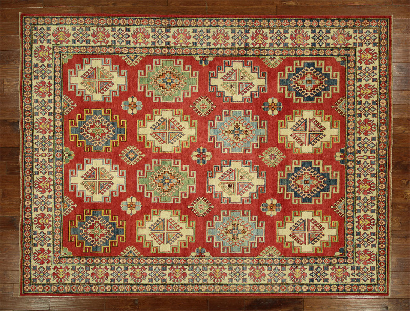 S506 New Hand Knotted Wool Rug 8 Ft. 7 In. X 11 Ft. 1 In. Super Kazak Handmade Tribal Rug