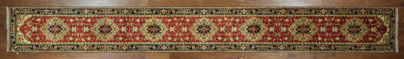 H5775 New Antiqued Heriz Serapi Runner Hand Knotted Wool Red 3 X 20 Ft. Persian Rug