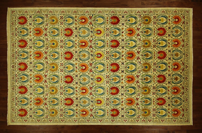 S467 New Super Unique Abass Hand Knotted Wool Ivory 12 X 19 Ft. Oriental Area Rug