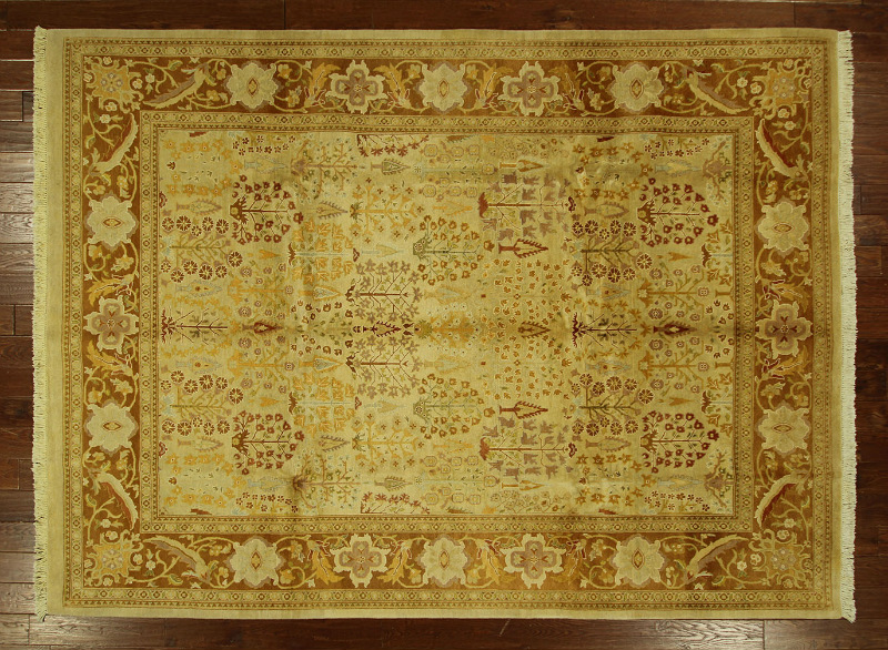 H6263 Oriental Chobi Collection Ziegler Mahal Ivory 8 X 11 Ft. Hand Knotted Wool Rug