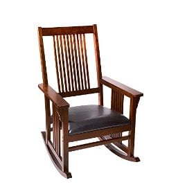 3900c Mission Style Adult Rocking Chair With Upholstered Seat - Cherry