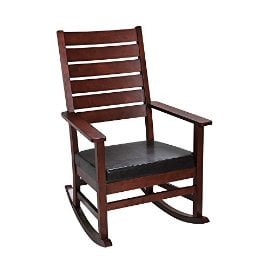 4000c Mission Style Adult Rocking Chair With Upholstered Seat - Cherry