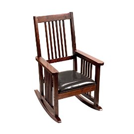 4200c Mission Style Childrens Rocking Chair With Upholstered Seat - Cherry