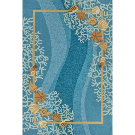 Pp-rp005b Shells And White Coral Outdoor Door Mat, 22 X 34 In.