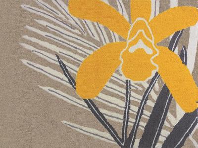 Judy Reed Silver Py-jrs002 Yellow Orchid Rug, 22 X 34 In.