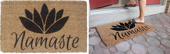 1077s Namaste Handwoven Coconut Fiber Doormat