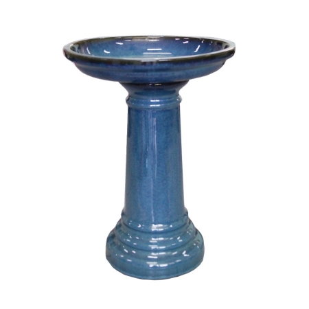 207104-bt Aviatra 24-inch Ceramic Birdbath Blue Transitions