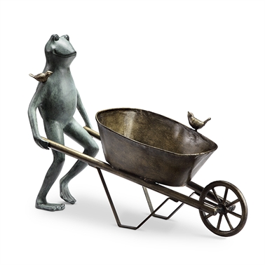 34146 Frog And Bird Plant Holder