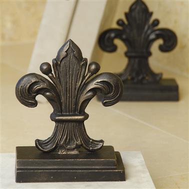 UPC 725739001189 product image for SPI Home- San Pacific Intl 55135 Regal Fleur de Lis Bookends Pair in Cast Iron | upcitemdb.com