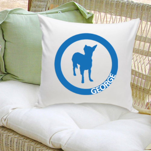 Gc1235 Classic Circle Silhouette Personalized Dog Throw Pillow