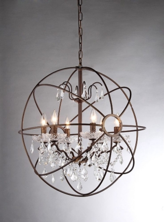 Rl8049-24ab Edwards Antique Bronze And Crystal 24 In. Sphere Chandelier