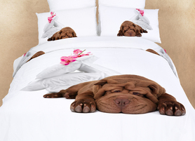 Dm489t Dorm Room Bedding Extra Largetwin Fun Dog Print Duvet Covet Set