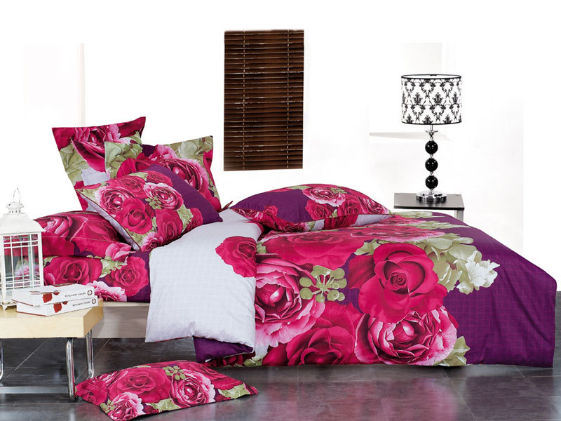 Le234q Full Queen Bed Modern Bedding Floral Duvet Cover Set, Wish