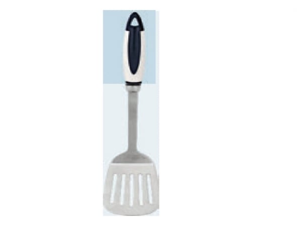 Ybmhome B1345 Slotted Turner 12 In. Stainless Steel With White Plastic Handle