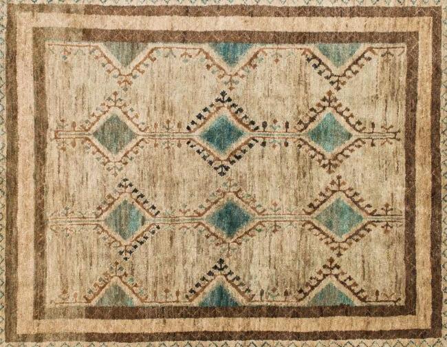Loloi Nomanm-03aqbe7999 Transitional Aqua-beige Nomad Area Rug 7 Ft. 9 In. X 9 Ft. 9 In.
