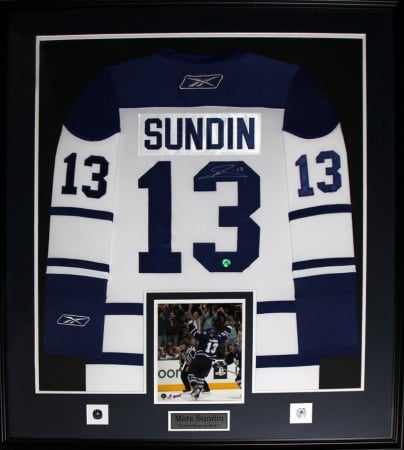 Sundin_jersey_frame_white Mats Sundin Toronto Maple Leafs Signed White Jersey Frame