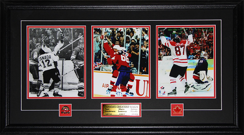 Canadagoals_3photo Paul Henderson Wayne Gretzky Sidney Crosby Canada's Greatest Goals 3 Photo Frame