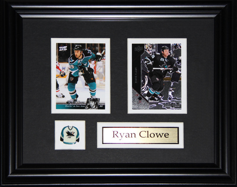 Clowe_cards Ryan Clowe San Jose Sharkes 2 Card Frame