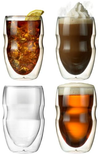 Dw12s-4 Serafino Double Wall Insulated Beverage And Coffee Glasses, Set Of 4