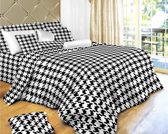 UPC 745704000092 product image for Houndstooth Check Luxury 6 Piece Duvet Cover Set, King | upcitemdb.com