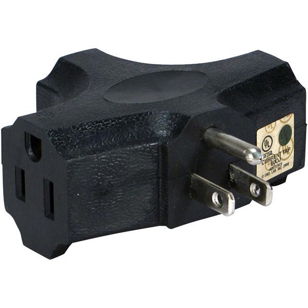 Pa-3p Black 3-outlet 3-prong Ac Plug