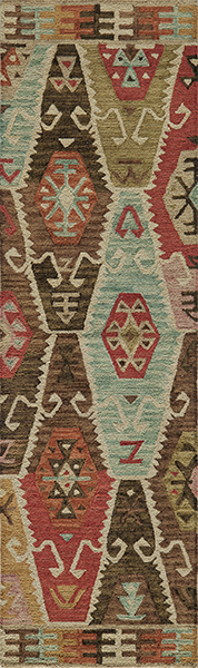 27130 Tangier Indian Hand Tufted Rug, Multicolor - 2 Ft. 3 In. X 8 Ft.
