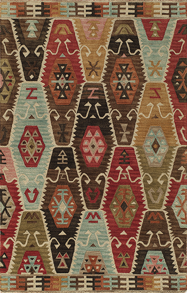 27139 Tangier Indian Hand Tufted Rug, Multicolor - 3 Ft. 6 In. X 5 Ft. 6 In.