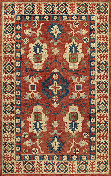 28232 Tangier Indian Hand Tufted Rug, Red - 2 X 3 Ft.