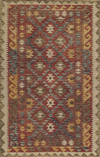 27146 Tangier Indian Hand Tufted Rug, Red - 3 Ft. 6 In. X 5 Ft. 6 In.