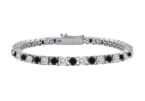 Black And White Diamond Tennis Bracelet With 4 Ct Diamonds